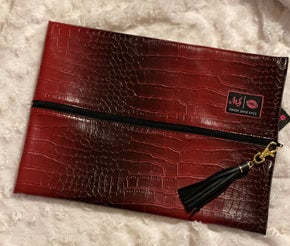 Large Sangria Gator Makeup Junkie Bag