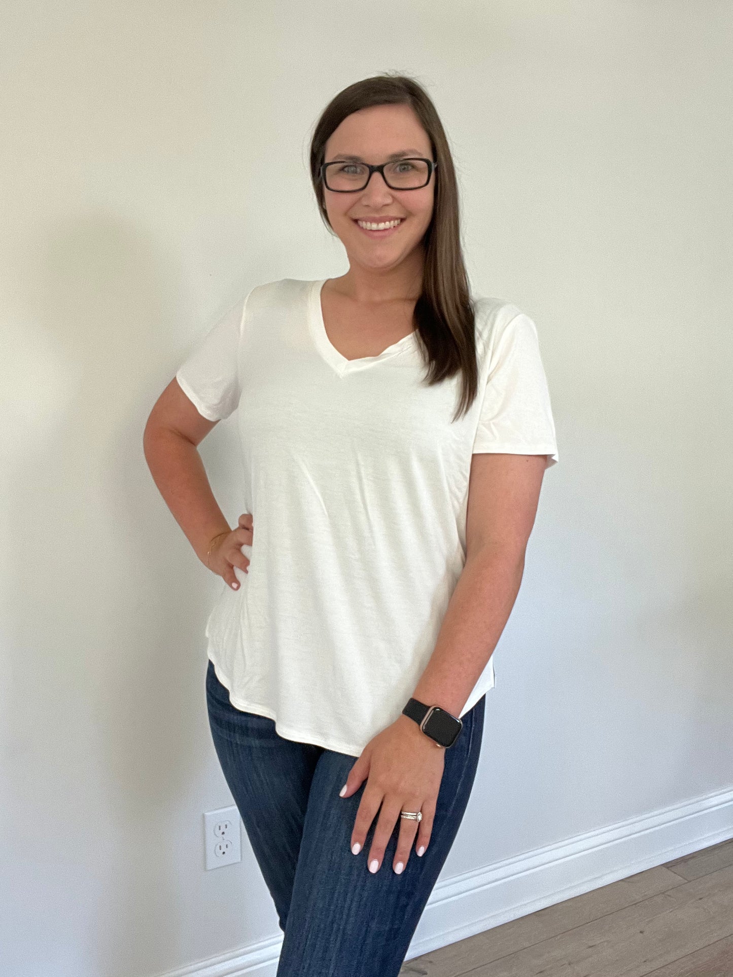 Simply White V-Neck - FINAL SALE