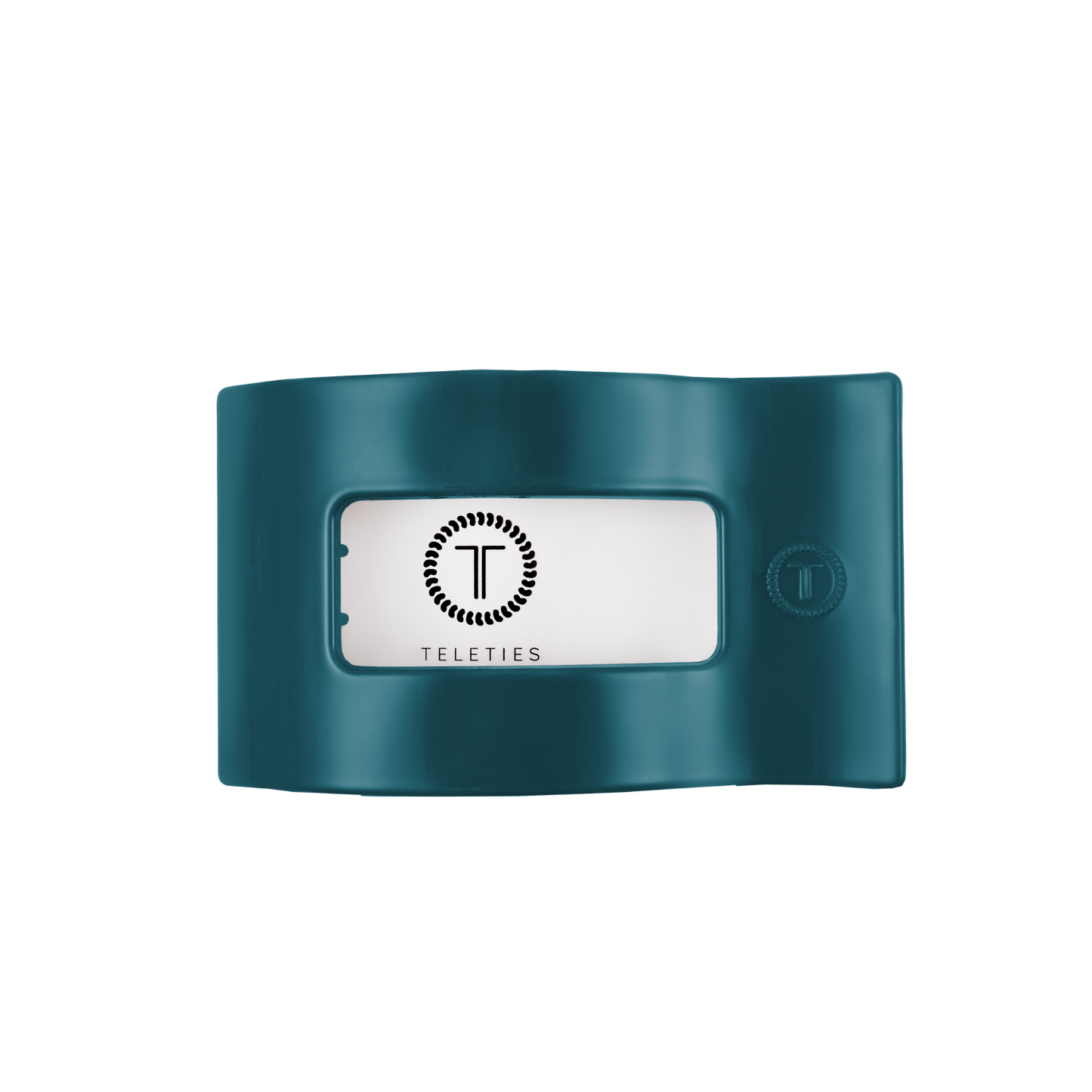 Teal With It Medium Flat Rectangle Hair Clip